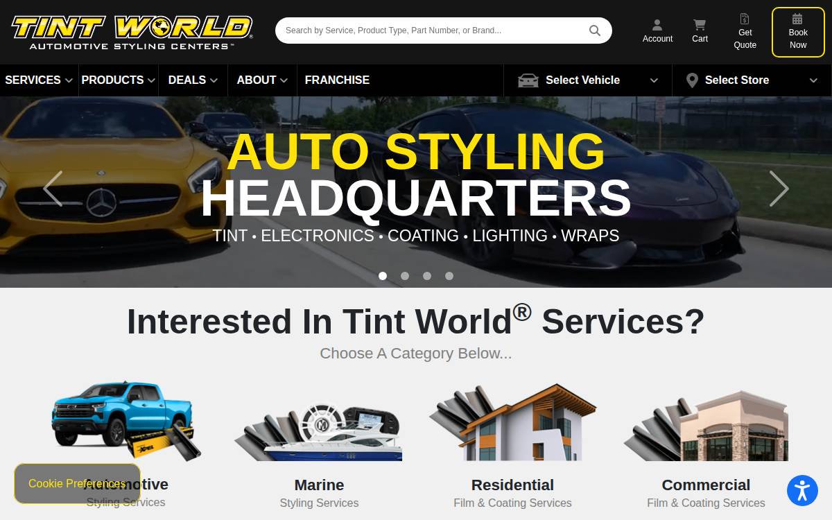 Tint World website preview