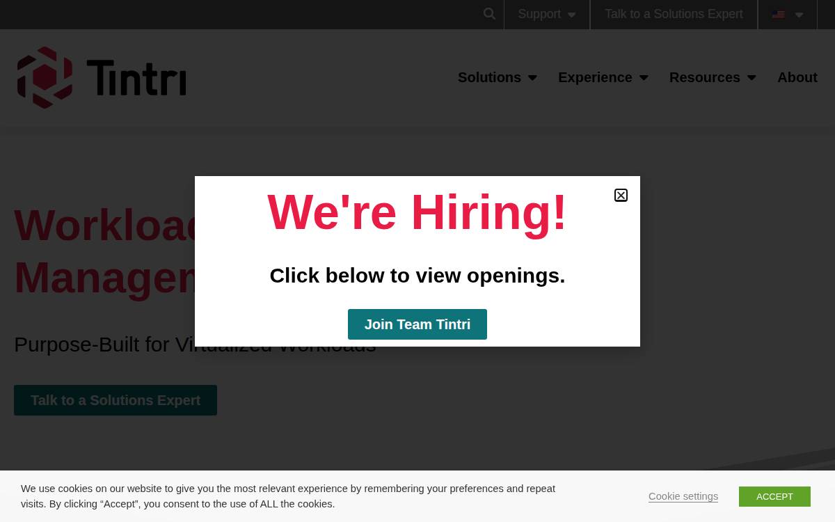 Tintri website preview