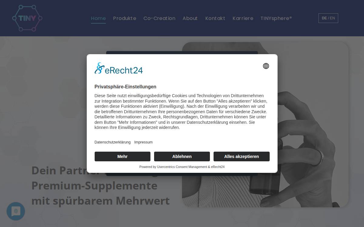 TINY Technologies website preview