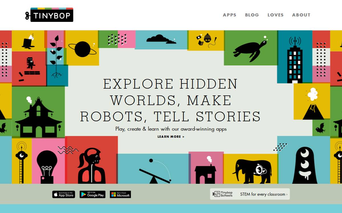TinyBop website preview