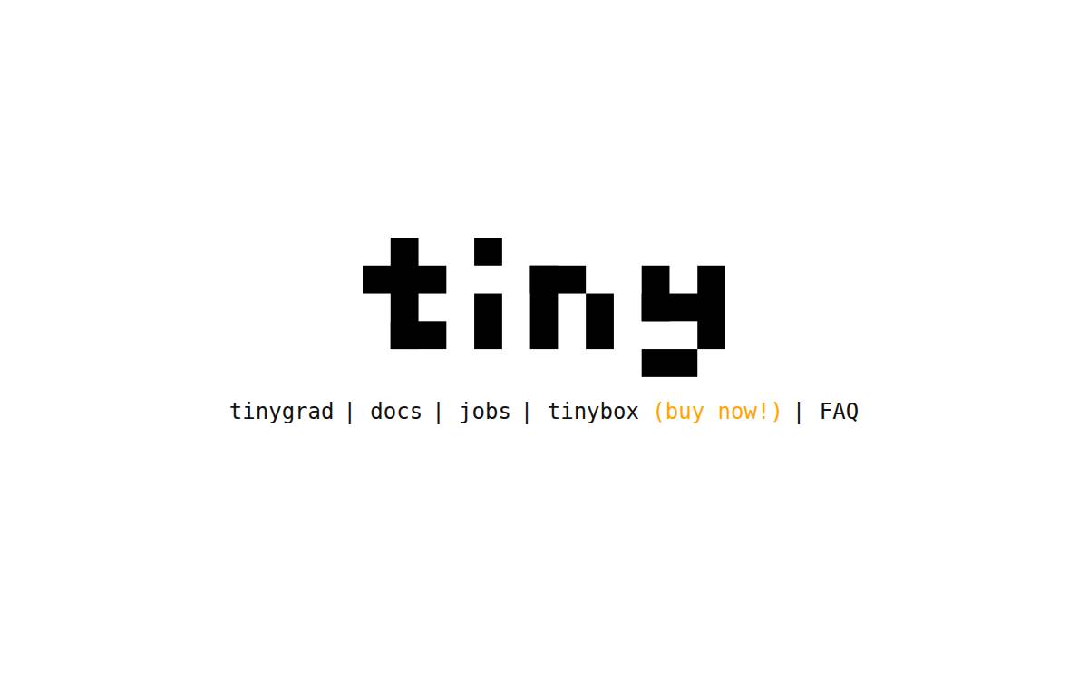 tinygrad website preview