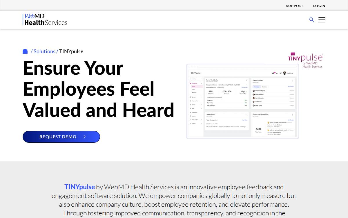 Tiny Pulse website preview