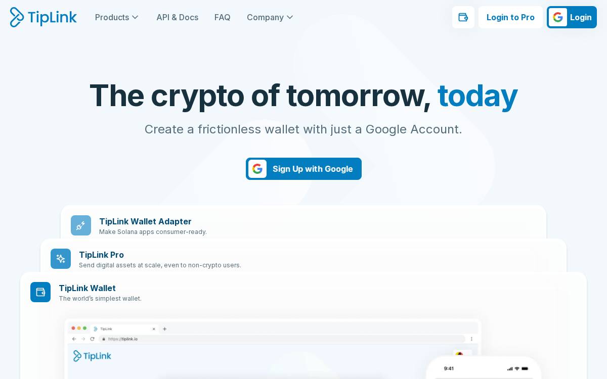 TipLink website preview