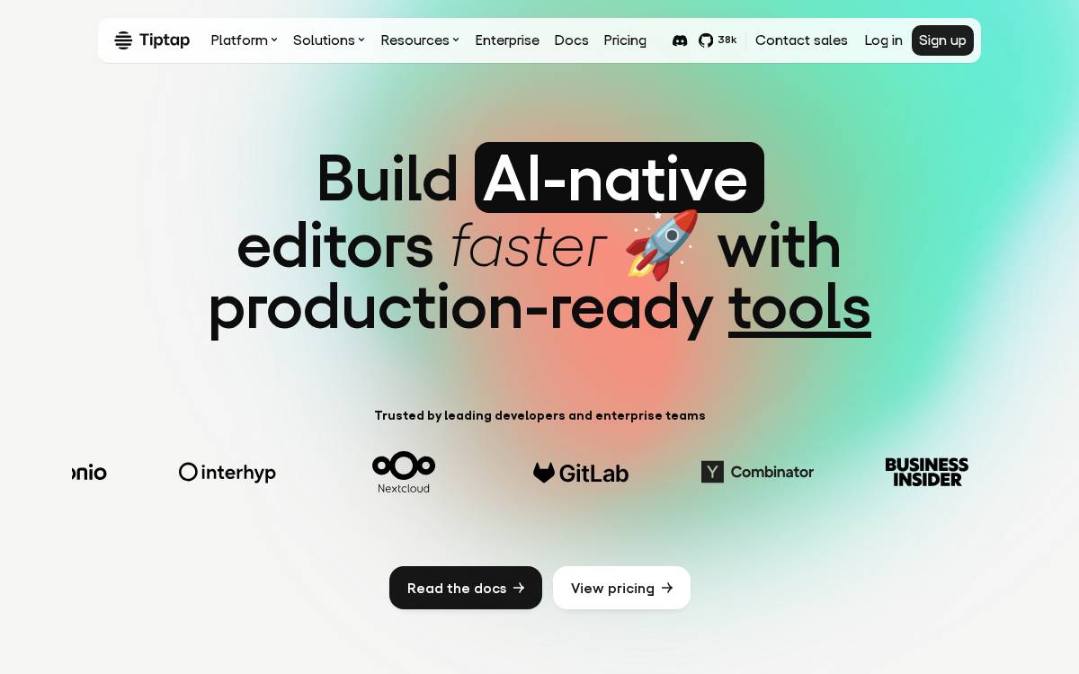 Tiptap website preview