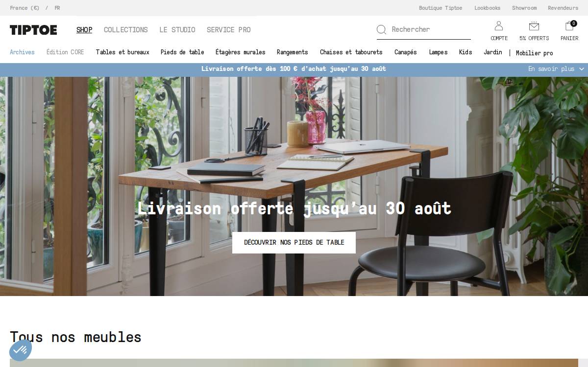 TipToe website preview