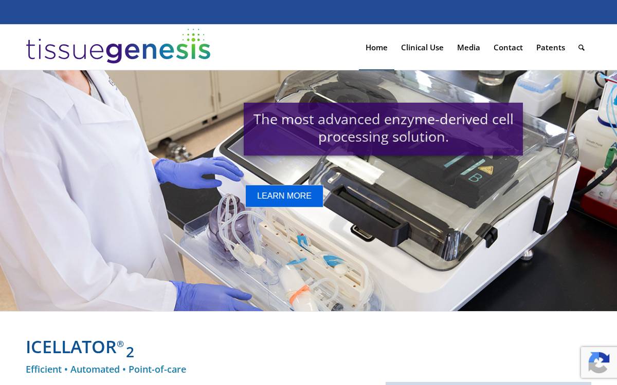 Tissue Genesis, Inc website preview