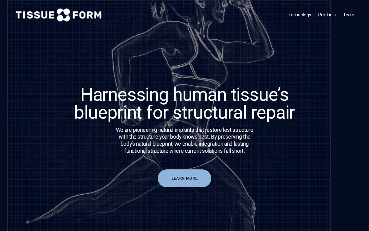 TissueForm website preview