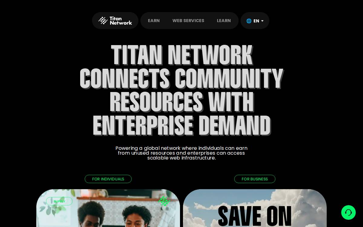 Titan Network website preview