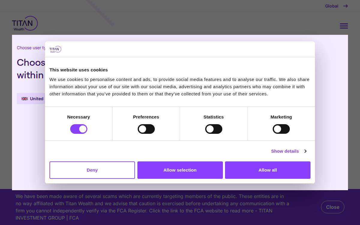Titan Wealth website preview