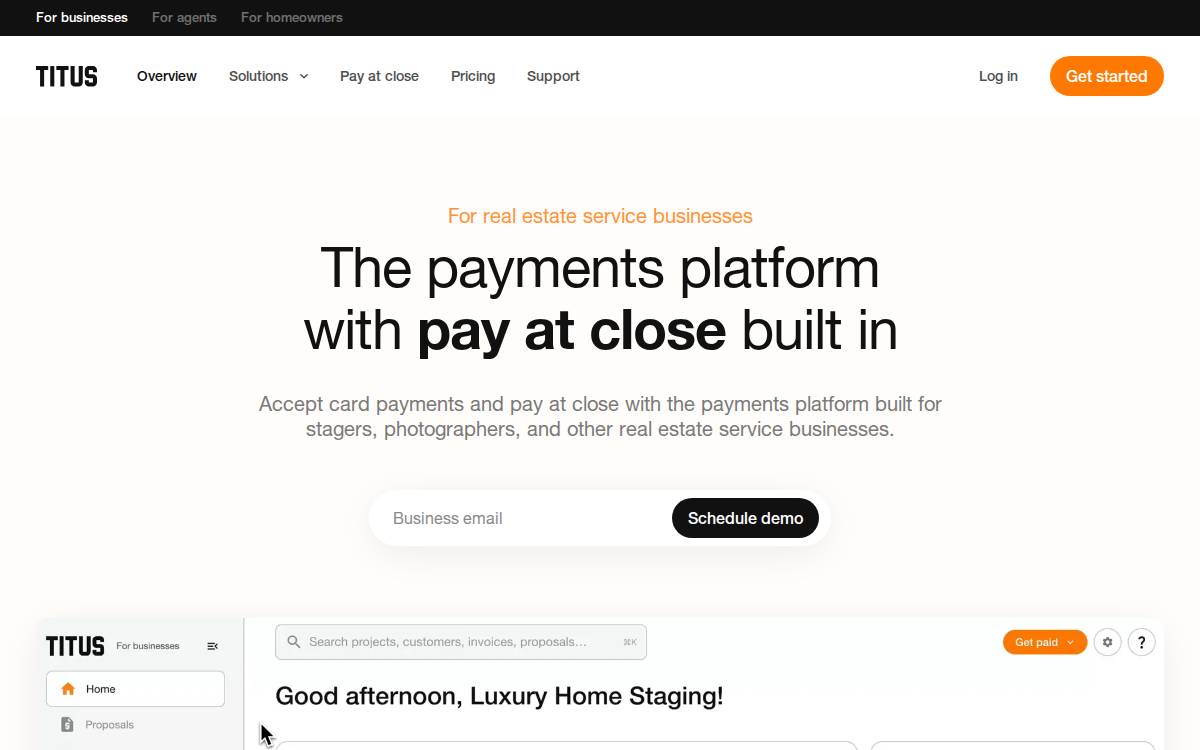 Titus website preview