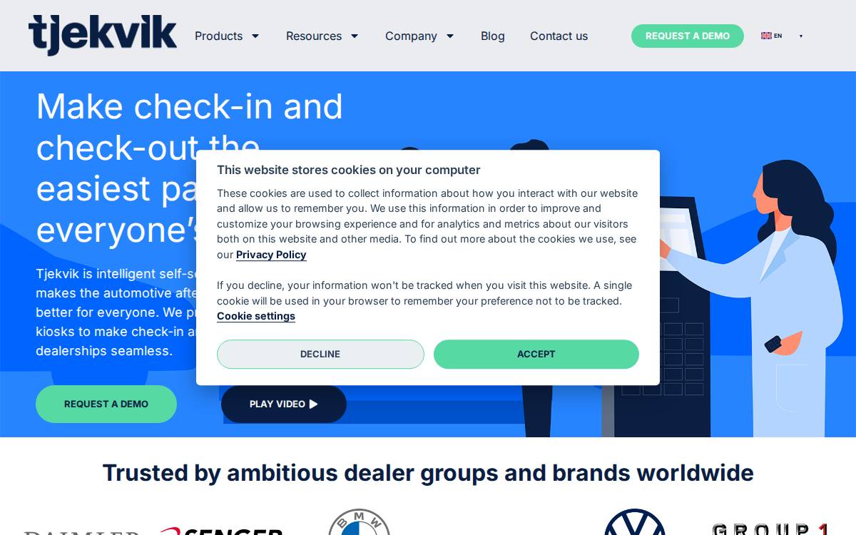 Tjekvik website preview