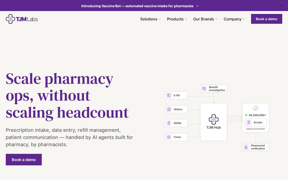 TJM Labs website preview