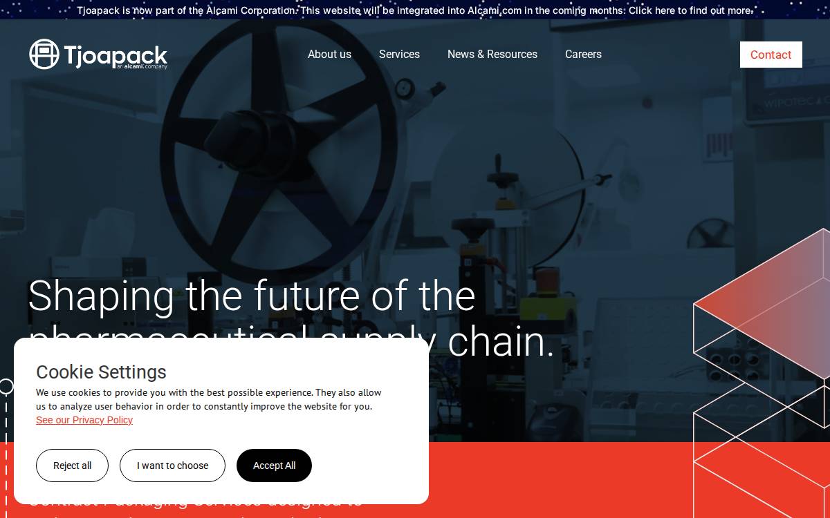 Tjoapack website preview