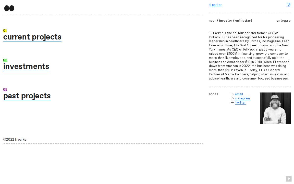 Tjparker website preview
