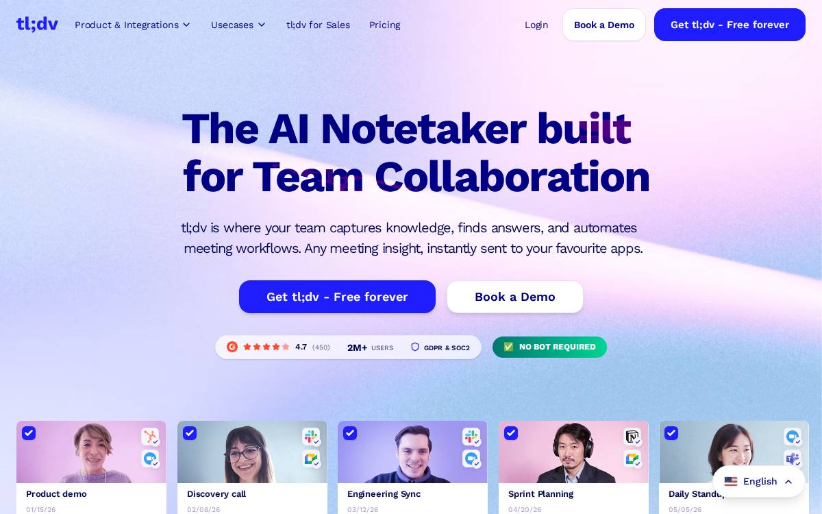 tl;dv website preview