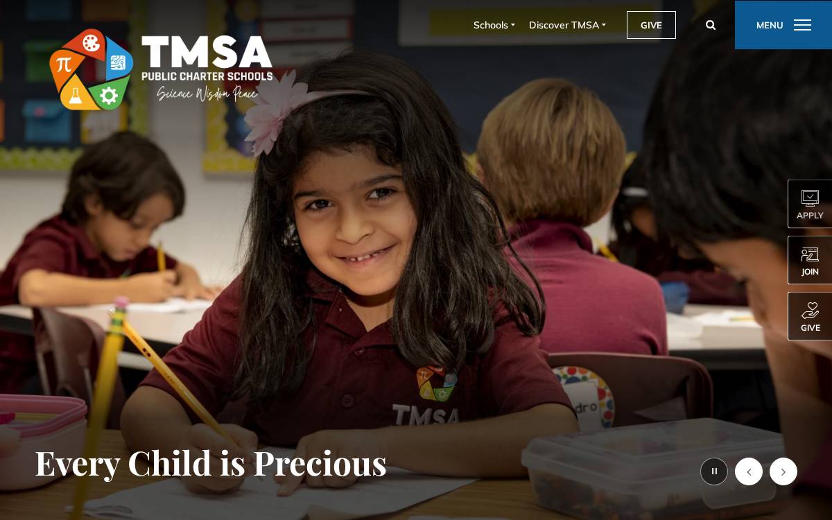Tmsaschools website preview