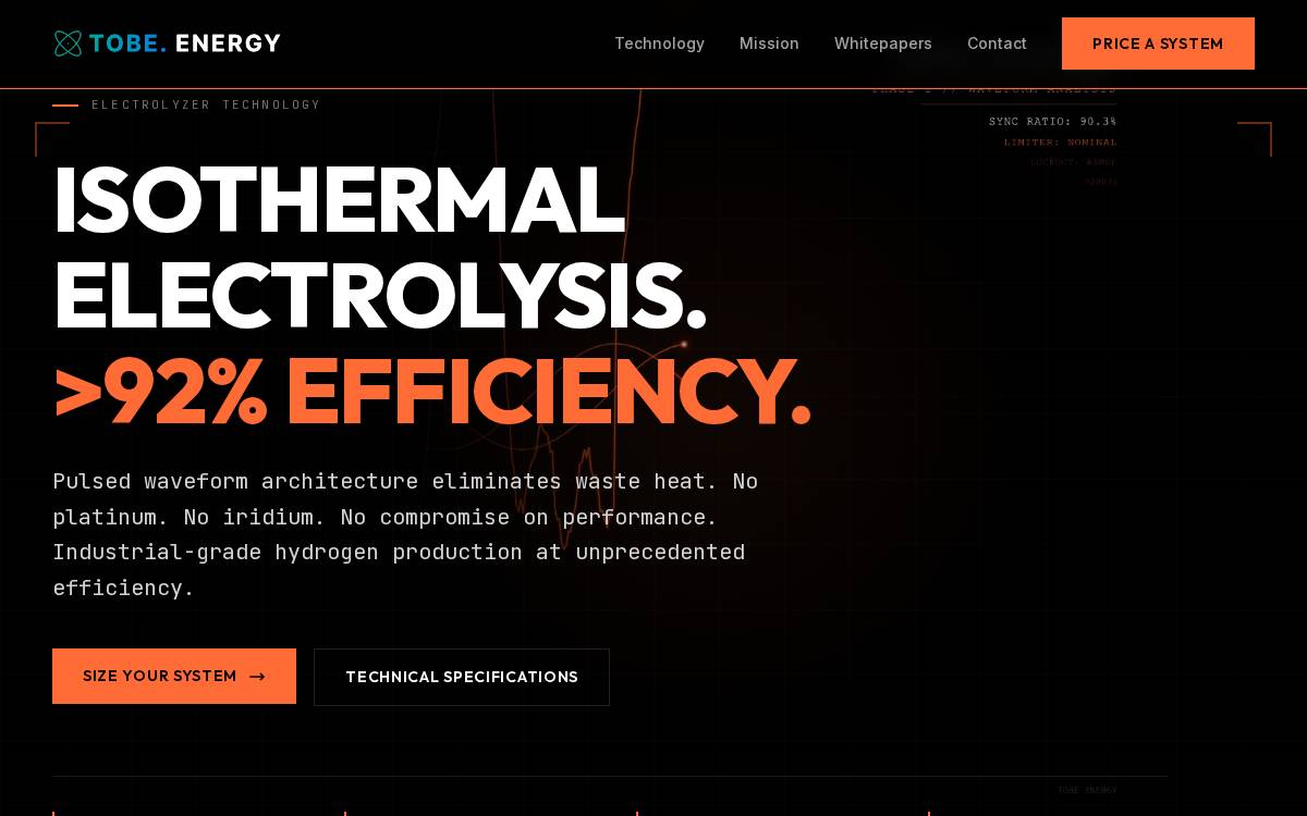 Tobe Energy website preview