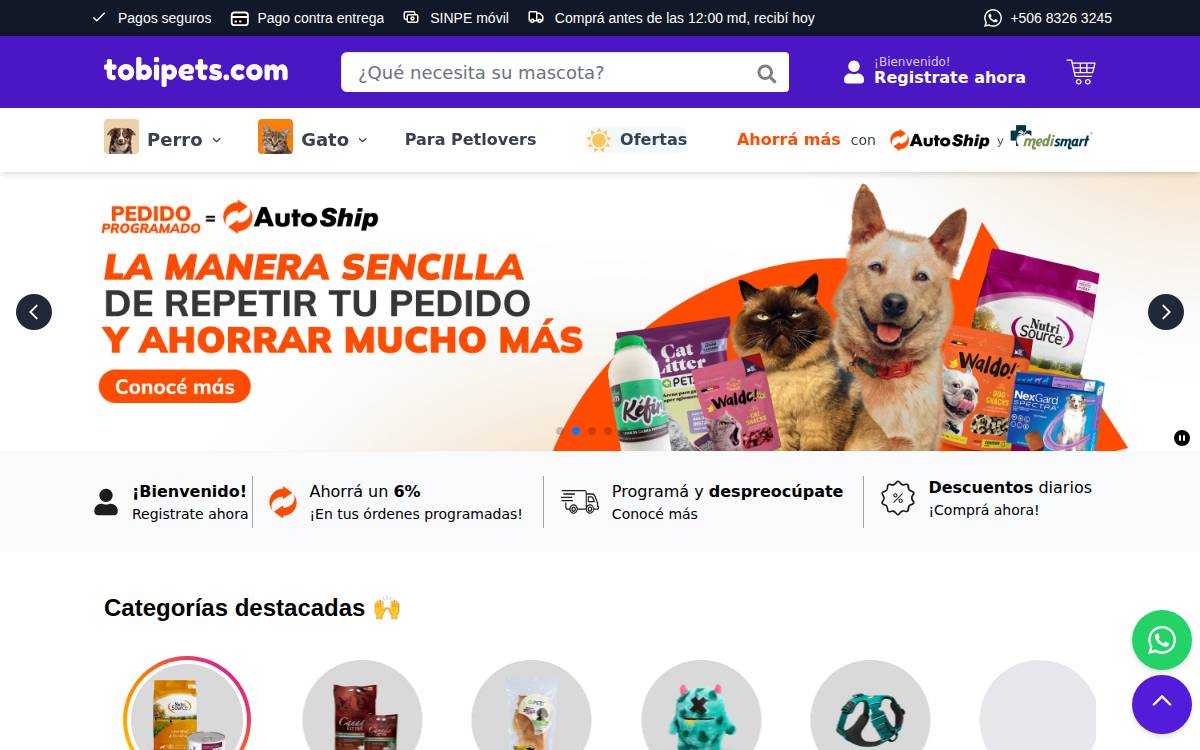 TobiPets website preview