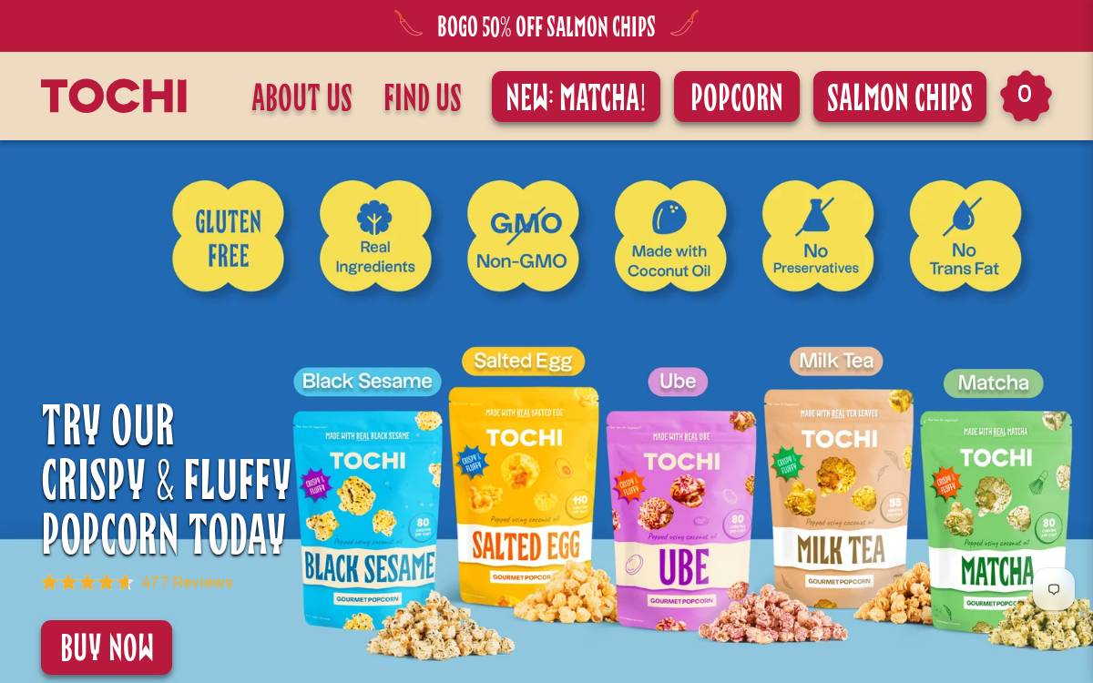 Tochisnacks website preview