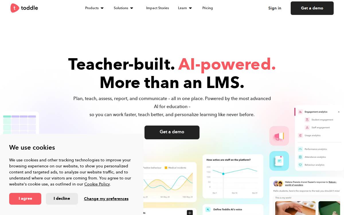 Toddle website preview