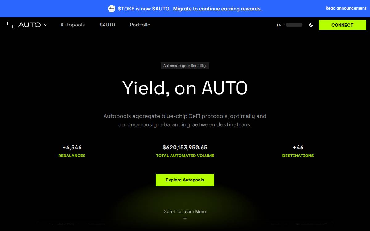 Tokemak website preview