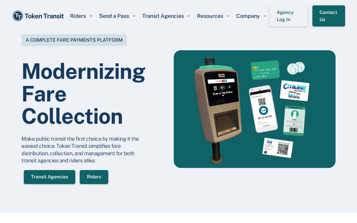 Token Transit website preview
