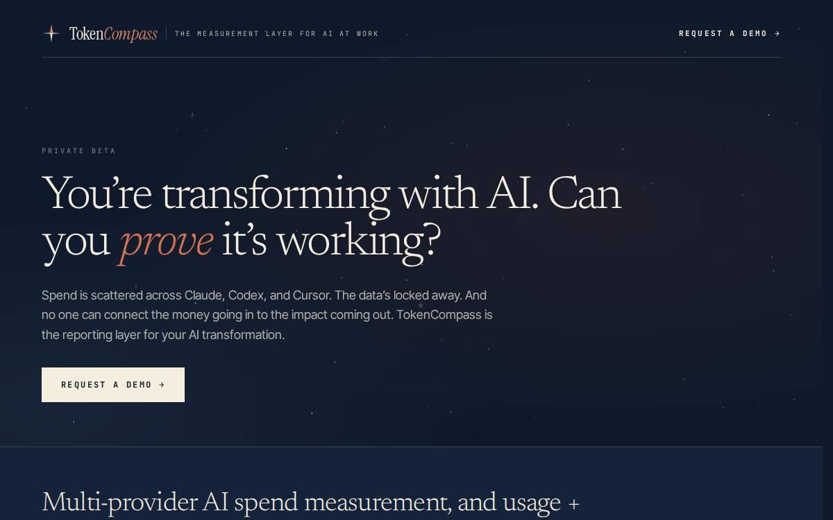 TokenCompass website preview