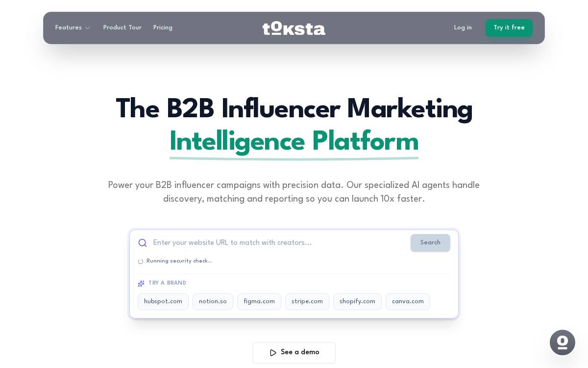 Toksta website preview