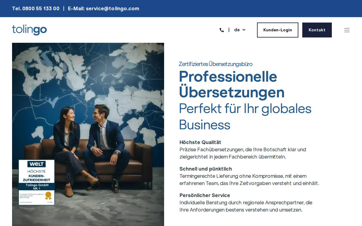 Tolingo website preview