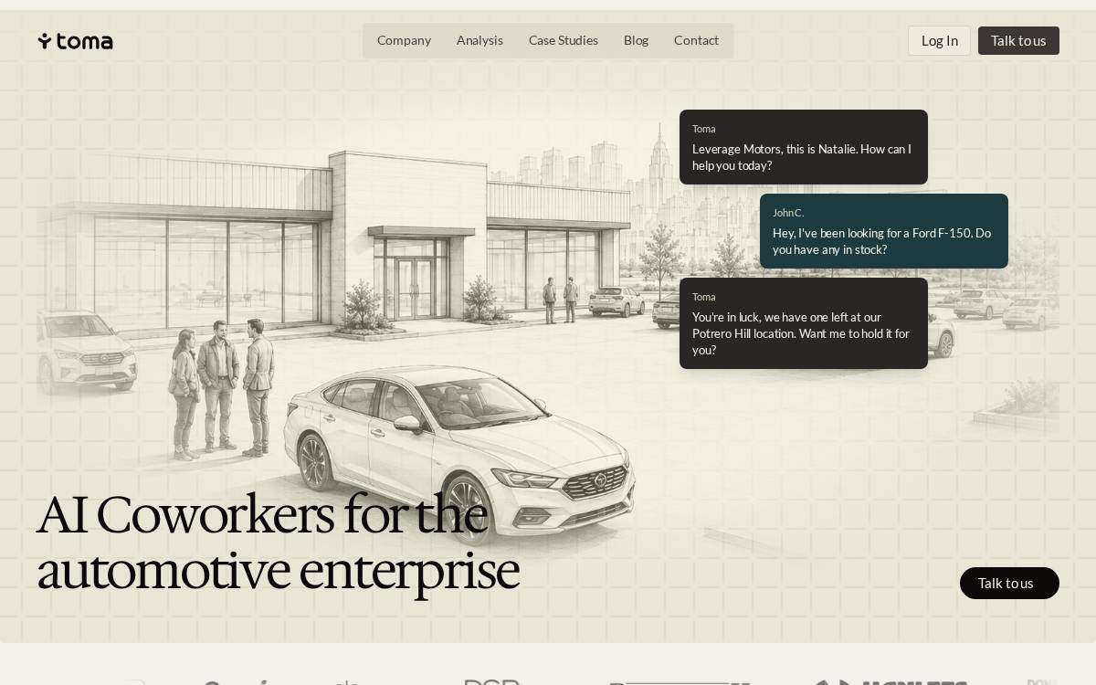 Toma website preview