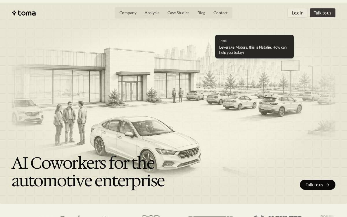 Toma website preview