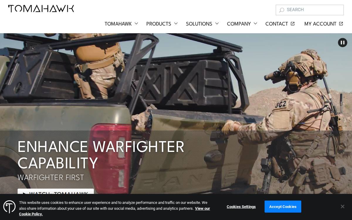 Tomahawk Robotics website preview