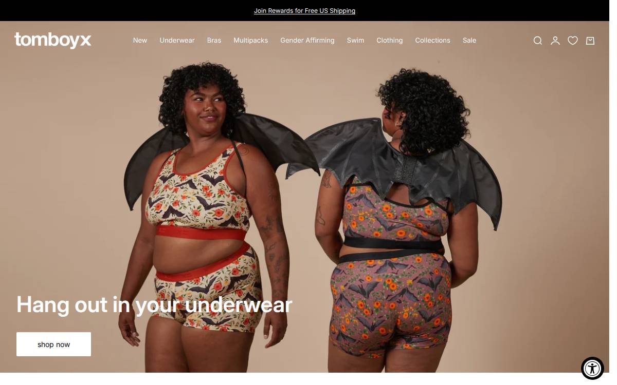 TomboyX website preview