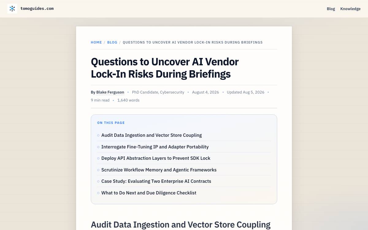 TomoGuides website preview