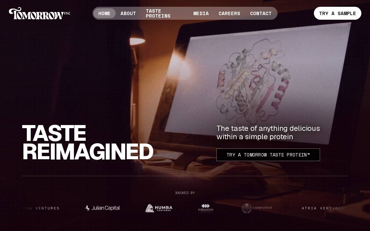 Tomorrow Taste website preview