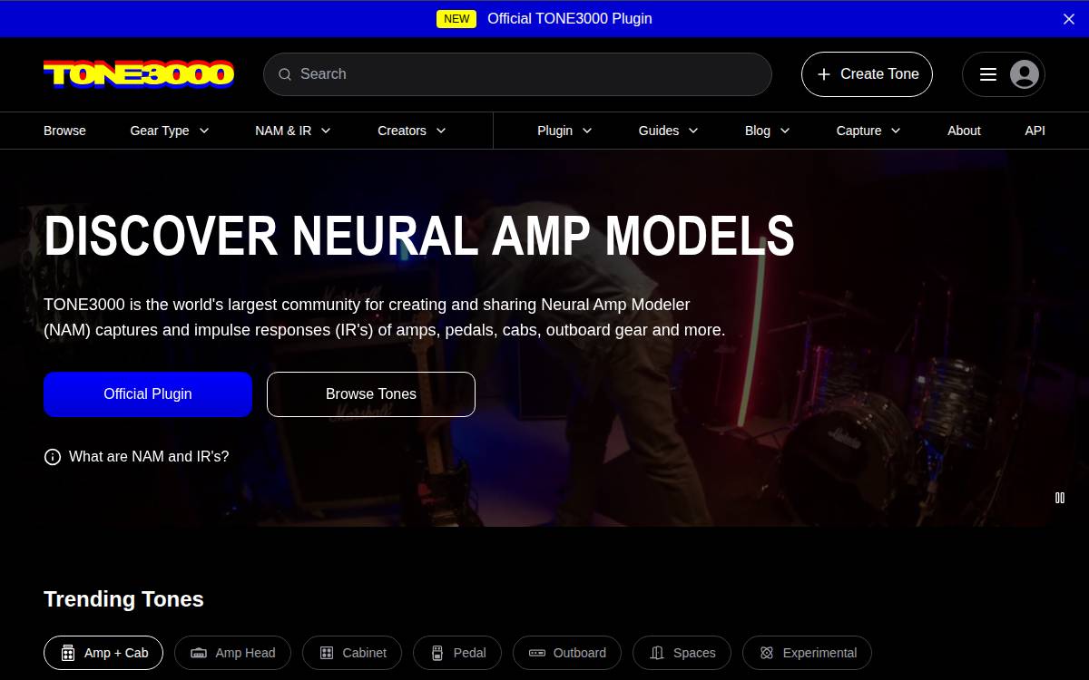 TONE3000 website preview