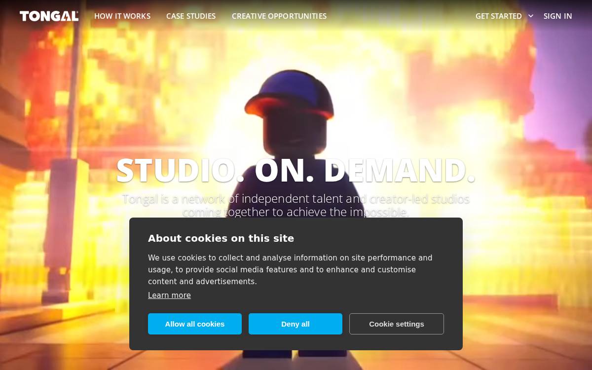 Tongal website preview