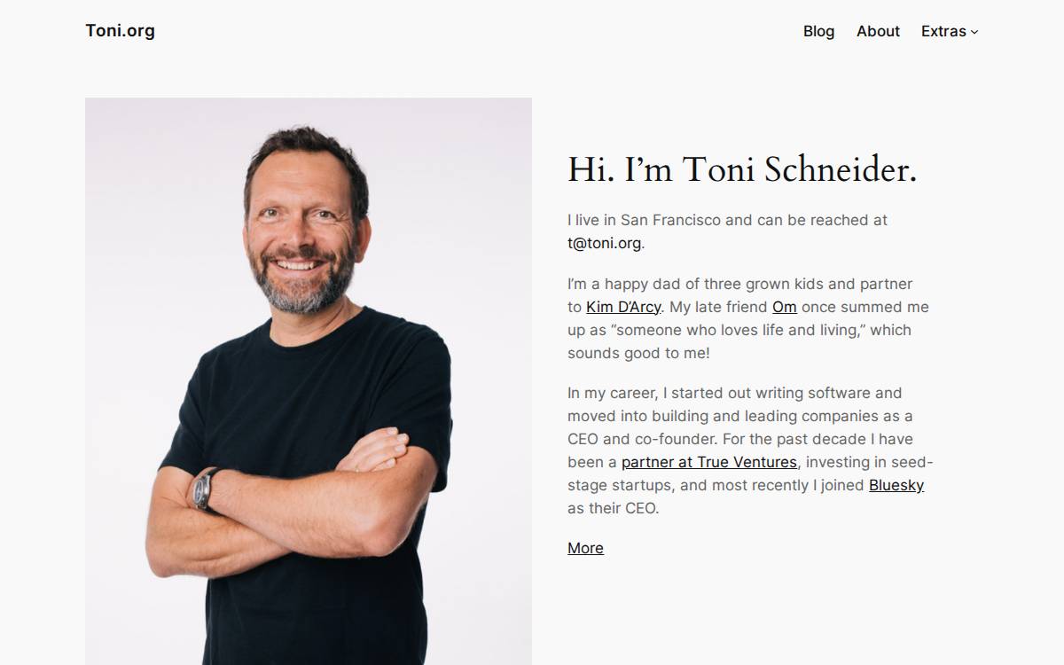 Toni website preview