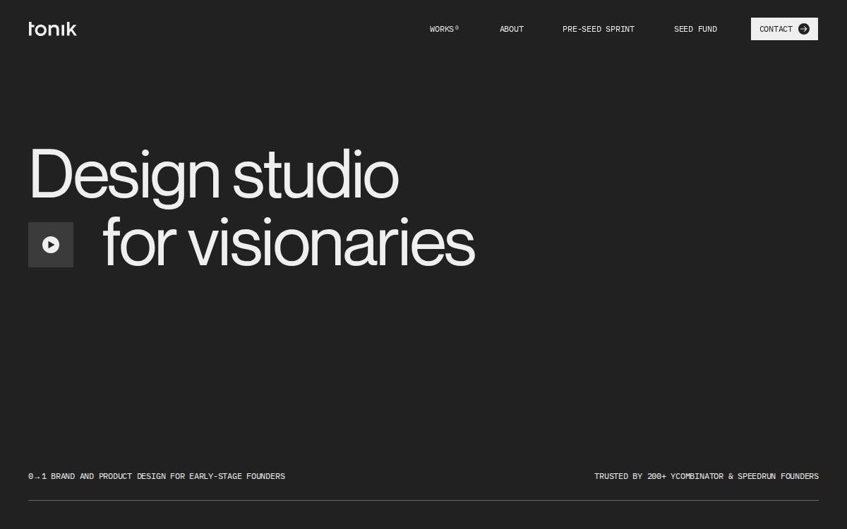 Tonik website preview
