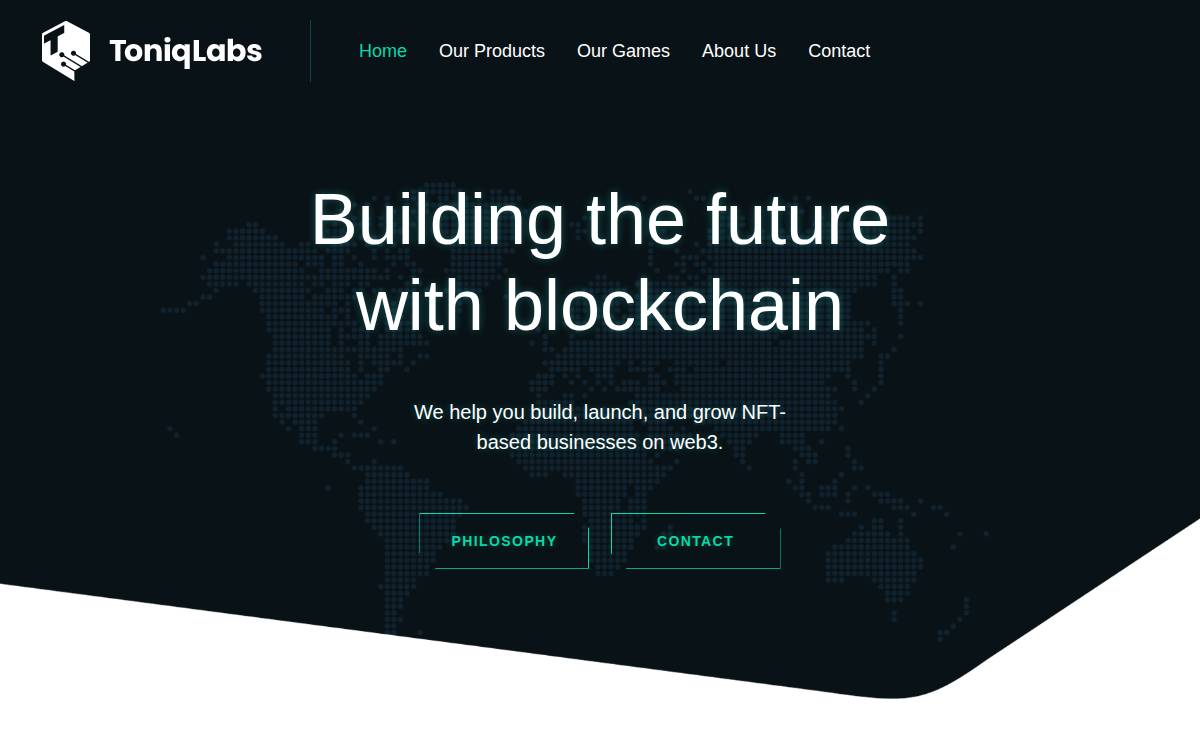 Toniqlabs website preview