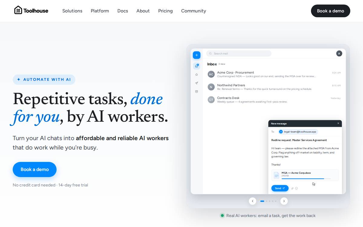 Toolhouse website preview