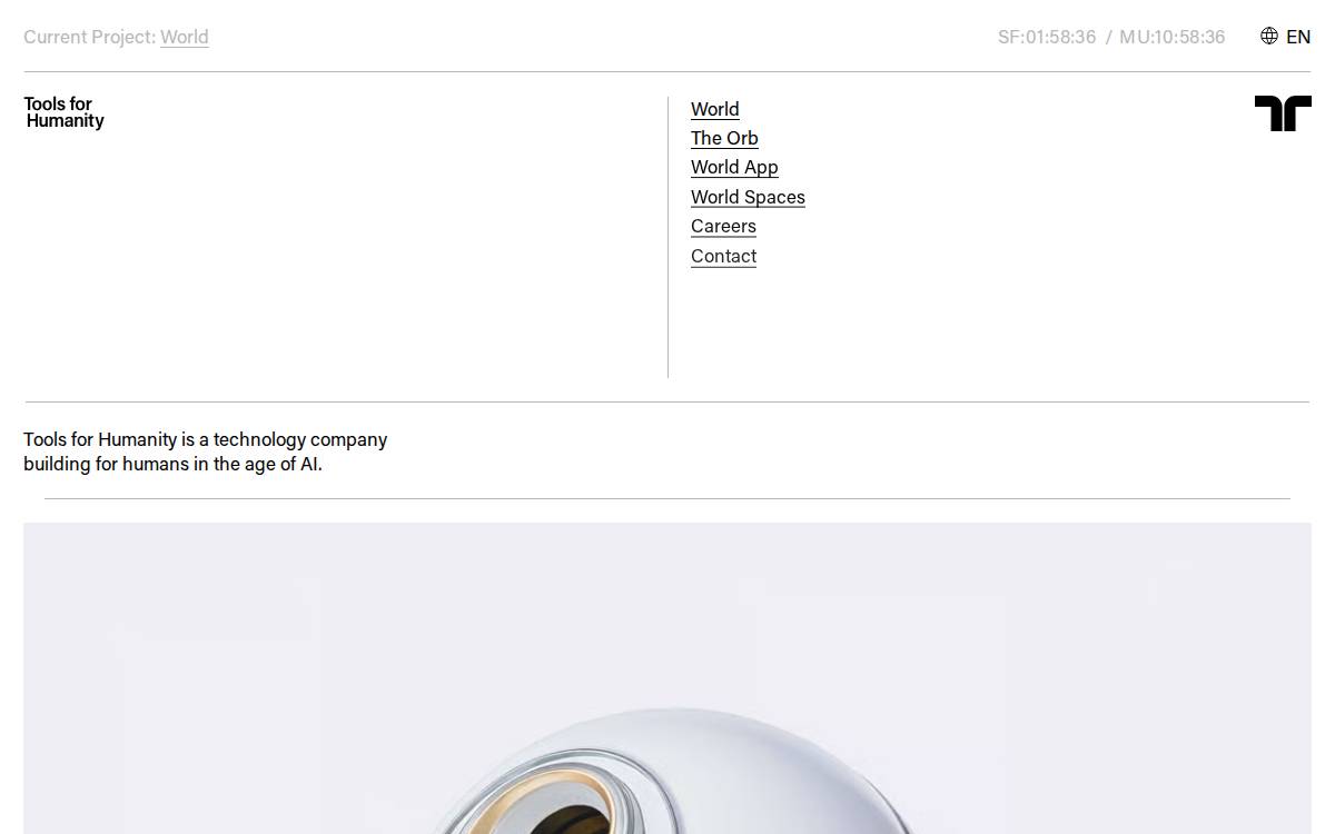 Tools for Humanity website preview