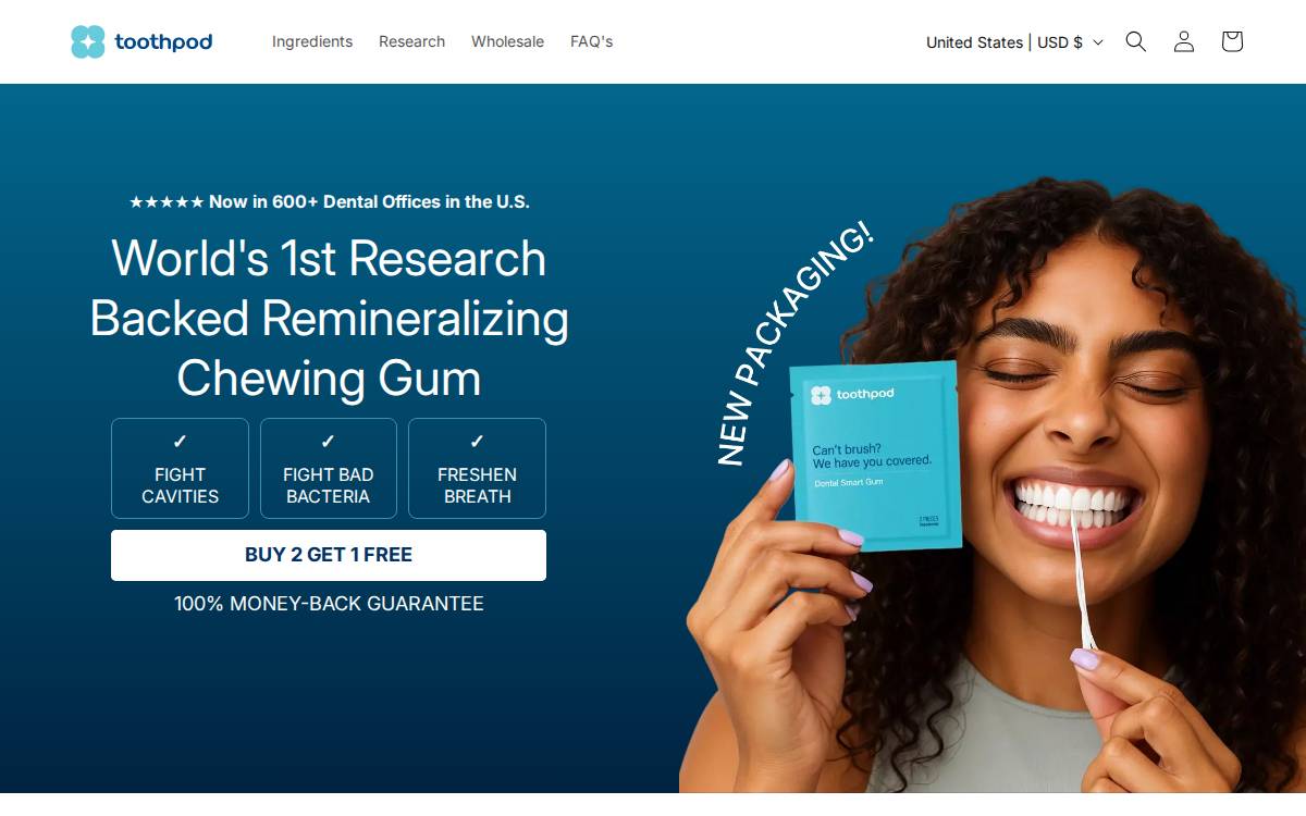 Toothpod website preview