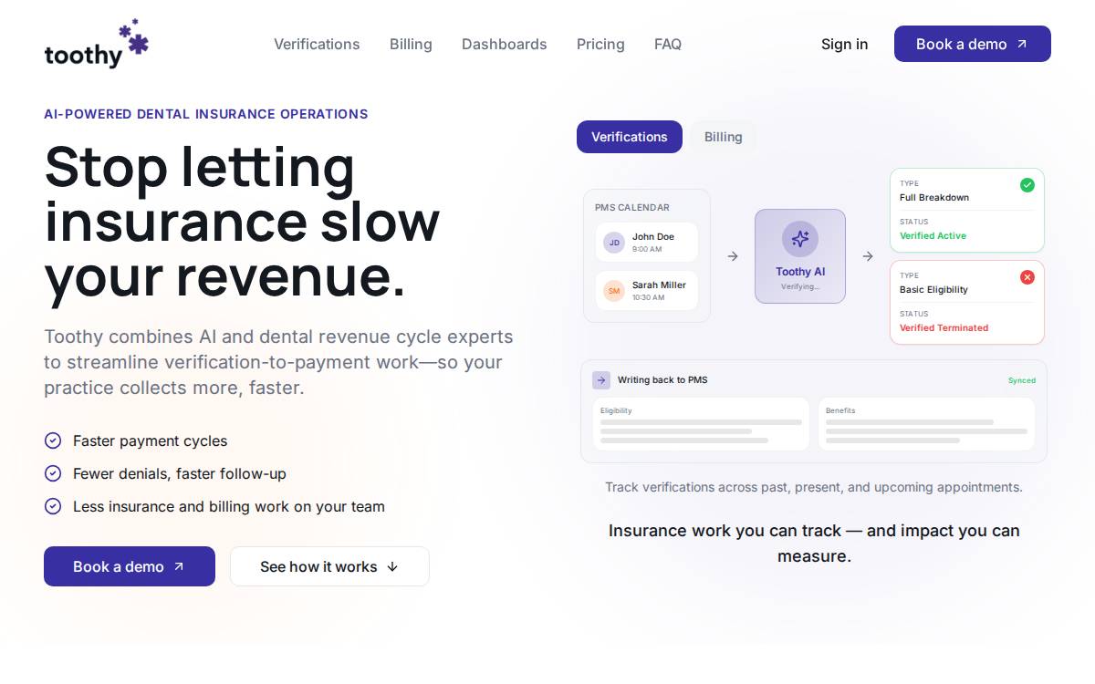 Toothy AI website preview
