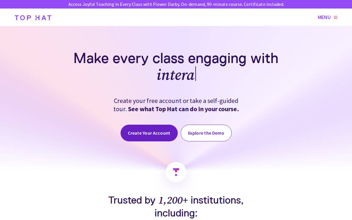 Top Hat website preview
