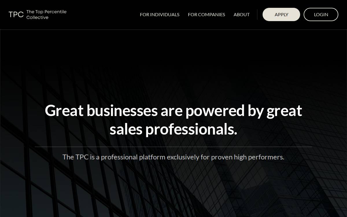 Top Percentile Collective website preview