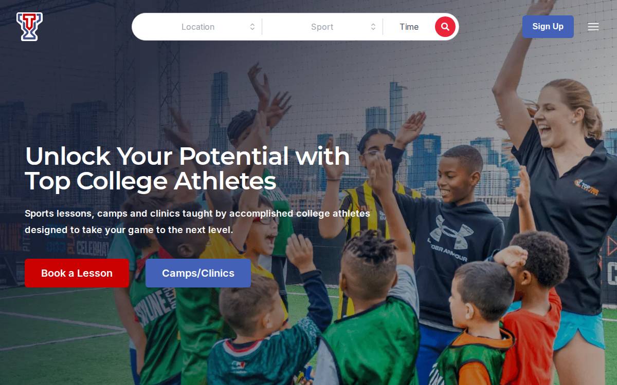 Top Tier Lessons website preview