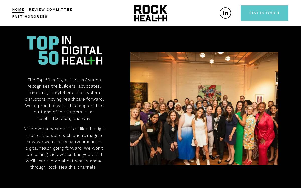 Top50Indigitalhealth website preview