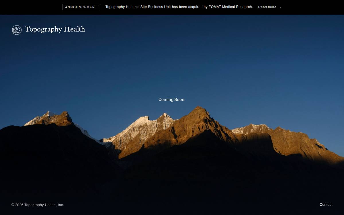 Topography Health website preview