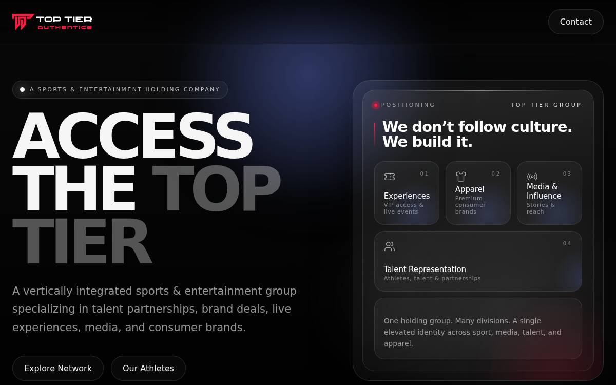 Toptierauthentics website preview